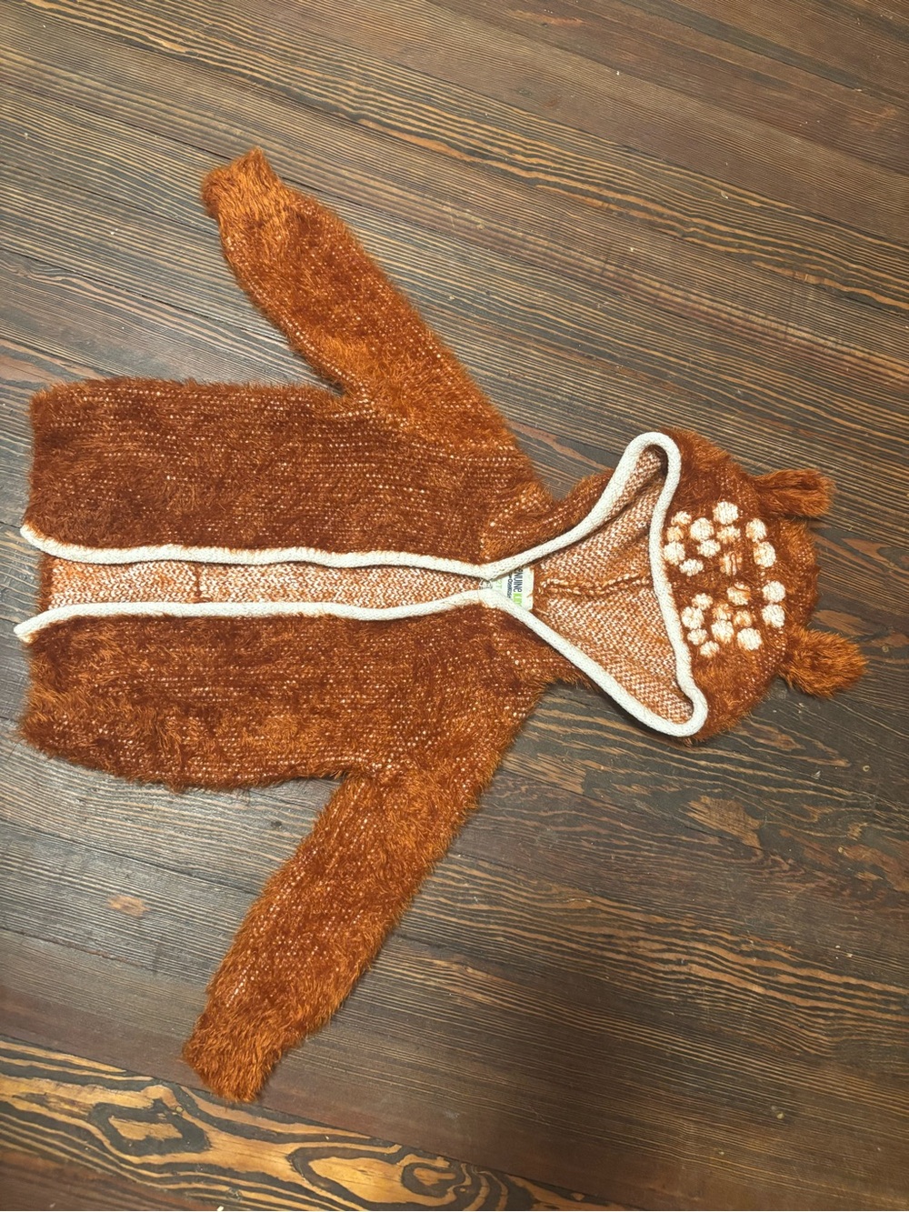 Genuine Kids OshKosh Fuzzy Deer Hooded Cardigan Sweater 2T